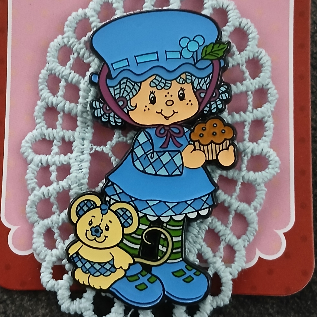 New Strawberry Shortcake Blueberry Muffin Lace Doily Enamel Pin